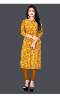 KASASKA ₹237 WCP Women Printed Kurta  - Yellow, S