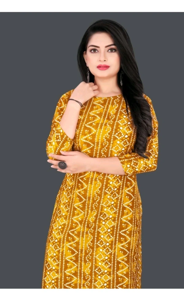 KASASKA ₹237 WCP Women Printed Kurta  - Yellow, L