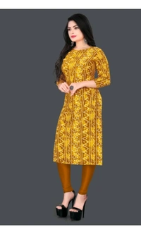 KASASKA ₹237 WCP Women Printed Kurta  - Yellow, XXL
