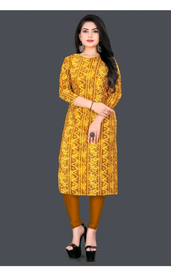 KASASKA ₹237 WCP Women Printed Kurta  - Yellow, XXL