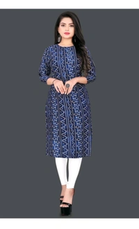 KASASKA ₹237 WCP Women Printed Kurta  - Blue, XL