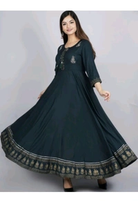 Shubham Suiwal Sanganer Free Delivery  ₹340 WCP Women Printed Kurta 3g940y M 329 - Dark Green, L