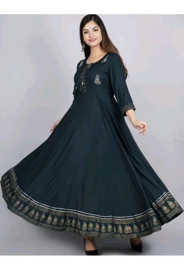 Shubham Suiwal Sanganer Free Delivery  ₹340 WCP Women Printed Kurta 3g940y M 329 - Dark Green, L