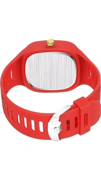 HRV SALES  ₹110 WCP Leather Strap Analog Watch For Men 0bdjfw M 168 - Red
