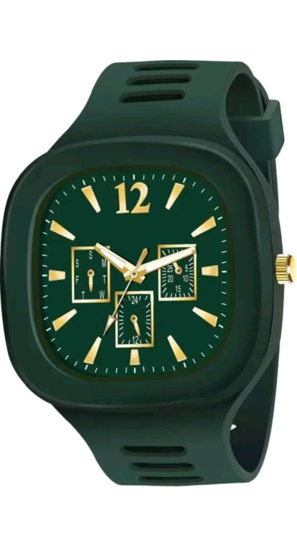 HRV SALES  ₹110 WCP Leather Strap Analog Watch For Men 0bdjfw M 168 - Fun Green
