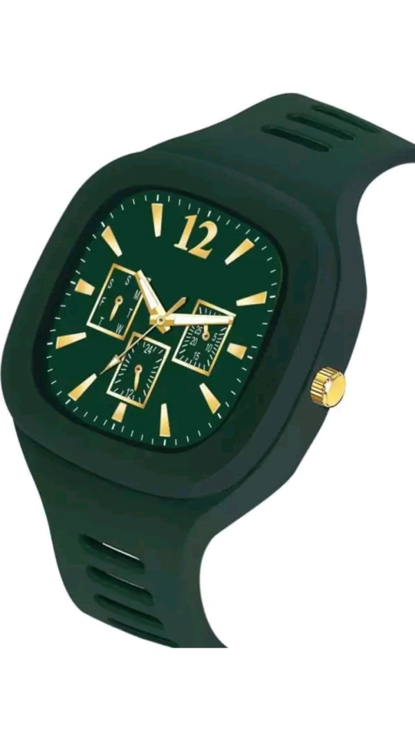 HRV SALES  ₹110 WCP Leather Strap Analog Watch For Men 0bdjfw M 168 - Fun Green