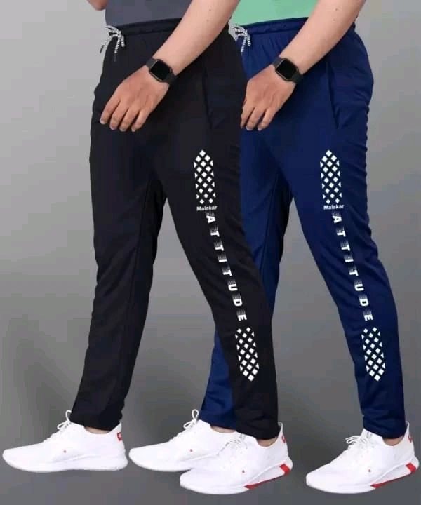 M/S REALSON Free Delivery  ₹188 WCP Track Pants For Men (Pack of 2) mwwm6e M 174 - Black & Dark Blue, S