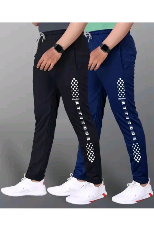 M/S REALSON Free Delivery  ₹188 WCP Track Pants For Men (Pack of 2) mwwm6e M 174 - Black & Dark Blue, L