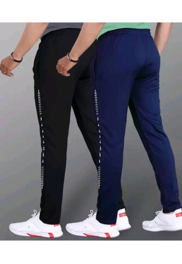 M/S REALSON Free Delivery  ₹188 WCP Track Pants For Men (Pack of 2) mwwm6e M 174 - Black & Dark Blue, L