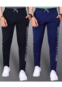 M/S REALSON Free Delivery  ₹188 WCP Track Pants For Men (Pack of 2) mwwm6e M 174 - Black & Dark Blue, L