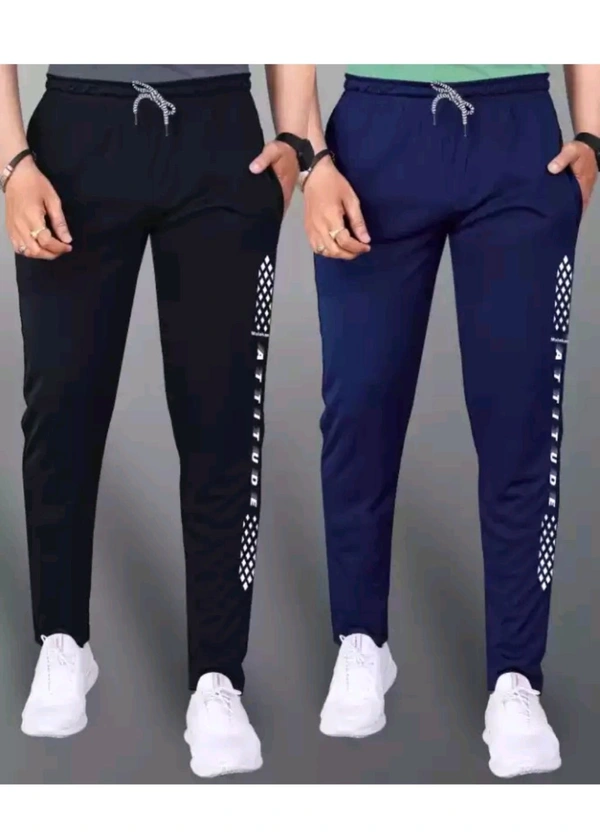 M/S REALSON Free Delivery  ₹188 WCP Track Pants For Men (Pack of 2) mwwm6e M 174 - Black & Dark Blue, L
