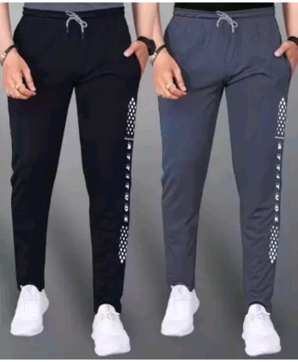 M/S REALSON Free Delivery  ₹188 WCP Track Pants For Men (Pack of 2) mwwm6e M 174 - Black & Dark Grey, XXL
