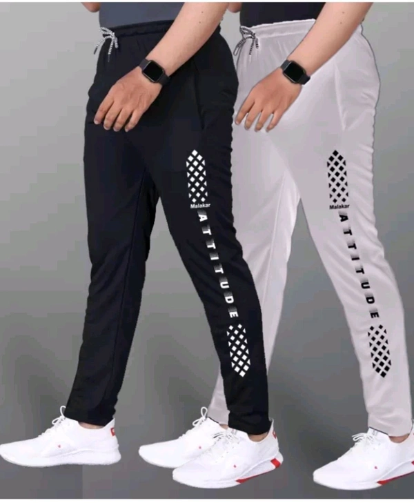 M/S REALSON Free Delivery  ₹188 WCP Track Pants For Men (Pack of 2) mwwm6e M 174 - Black & Light Grey, S