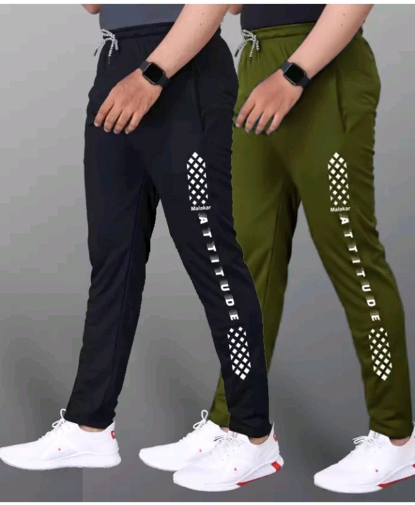 M/S REALSON Free Delivery  ₹188 WCP Track Pants For Men (Pack of 2) mwwm6e M 174 - Black & Mehndi, M