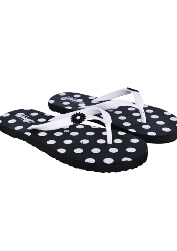 DIANO  ₹101 WCP Stylish Printed Flip Flop For Women ea95r3 M 162 - Black, 7