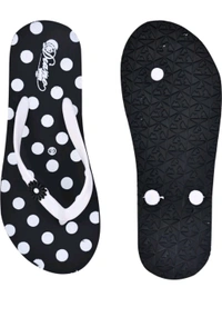 DIANO  ₹101 WCP Stylish Printed Flip Flop For Women ea95r3 M 162 - Black, 8