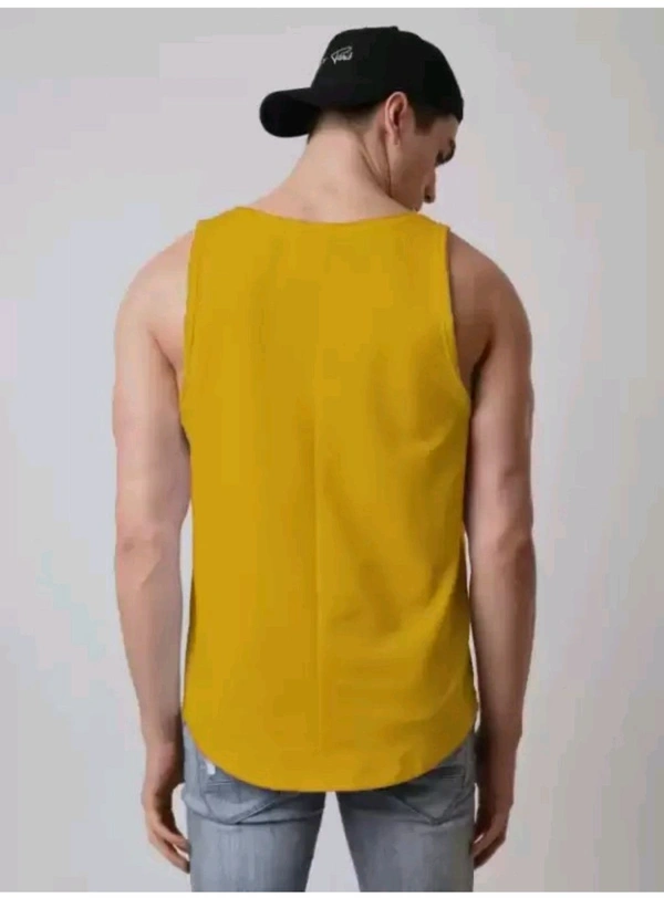Akhtar enterprises  ₹115 WCP Polyester Fabric Gym Vest (Pack of 2) 4oeqwk M 116 - Yellow Maroon, S