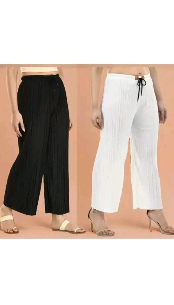 Fashionsense Free Delivery  ₹122 WCP Women Multicolour Trousers ve0ci3 M 137 - Black - White, Free