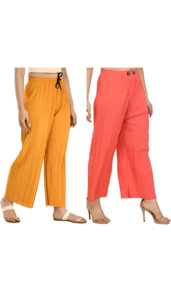 Fashionsense Free Delivery  ₹122 WCP Women Multicolour Trousers ve0ci3 M 137 - Pink - Yellow, Free