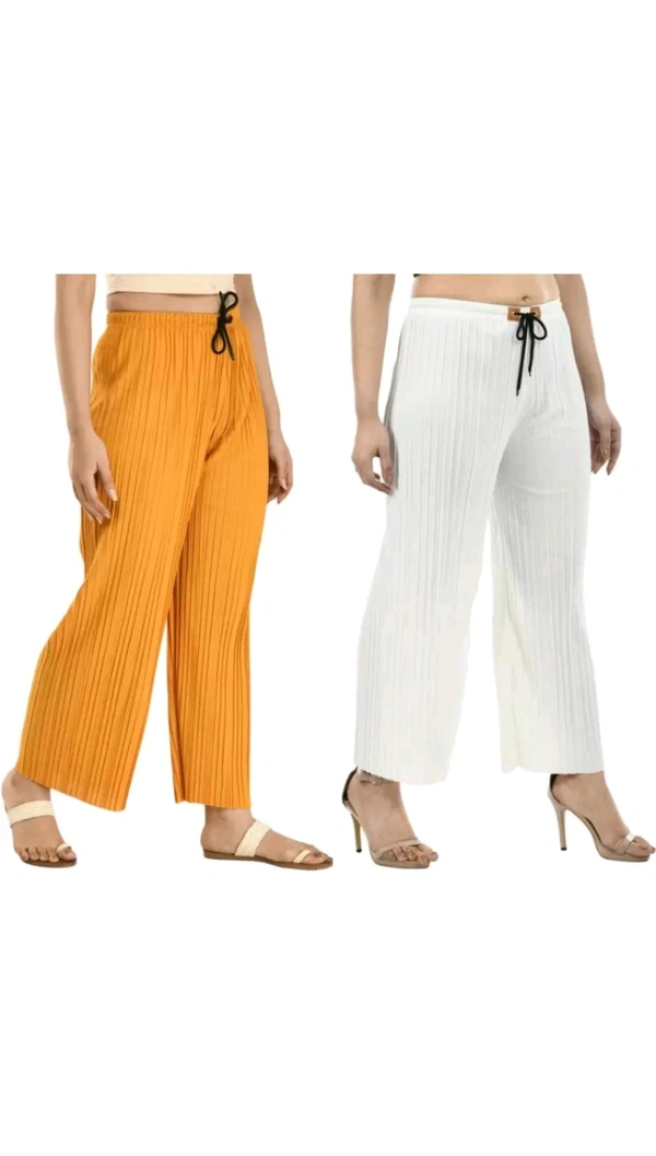Fashionsense Free Delivery  ₹122 WCP Women Multicolour Trousers ve0ci3 M 137 - Yellow - White, Free