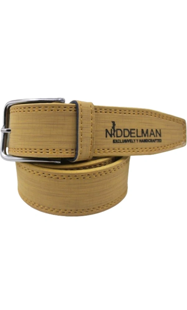 Niddleman Fashion India Free Delivery  ₹140 WCP Men Gold Artificial Leather Belt mumpp1 M 176 - Cream, Free