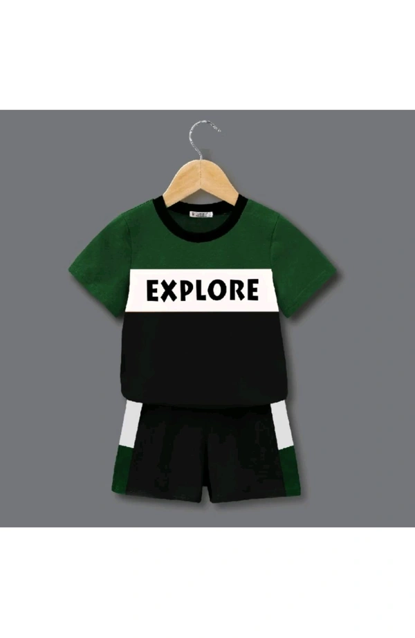 UDHAYA GARMENTS  ₹158 WCP Tarsier Baby Boys & Girls Casual T-shirt Shorts 0i2g2e M 180 - White Green Orange, 1-2 Years