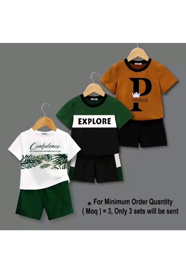 UDHAYA GARMENTS  ₹158 WCP Tarsier Baby Boys & Girls Casual T-shirt Shorts 0i2g2e M 180 - White Green Orange, 2-3 Years