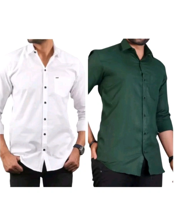 Neeraj Saini Creation  ₹196 WCP Men Solid Casual Shirt qjzv56 M 369 - White Green, L