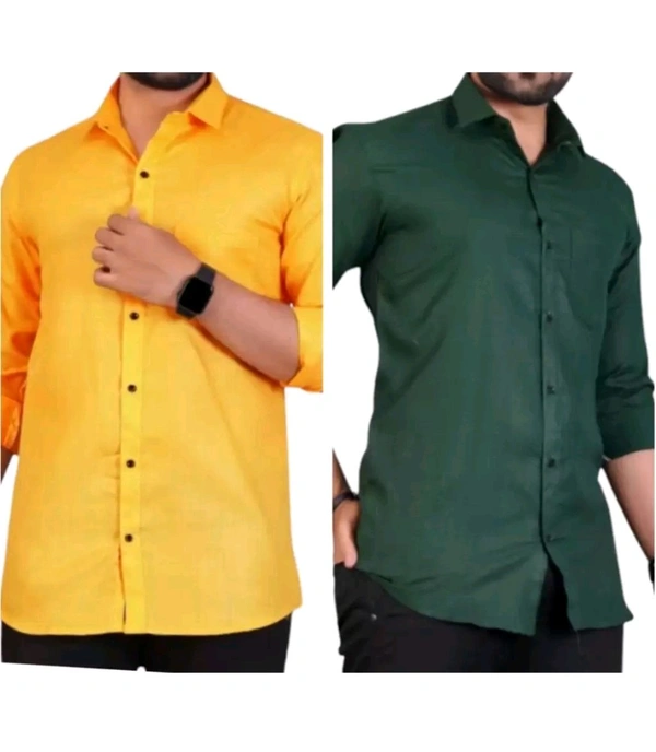 Neeraj Saini Creation  ₹196 WCP Men Solid Casual Shirt qjzv56 M 369 - Yellow Green, M