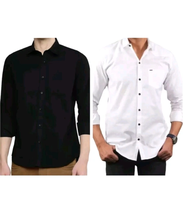 Neeraj Saini Creation  ₹196 WCP Men Solid Casual Shirt qjzv56 M 369 - White Black, M
