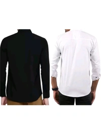 Neeraj Saini Creation  ₹196 WCP Men Solid Casual Shirt qjzv56 M 369 - White Black, L