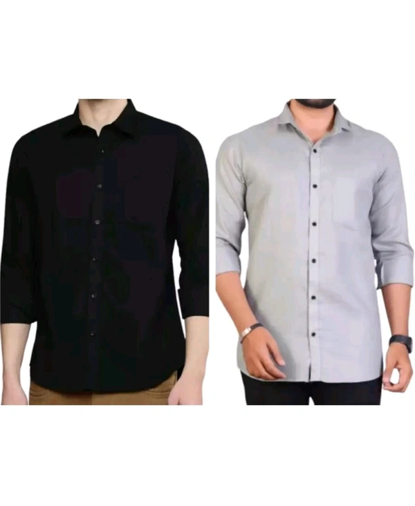 Neeraj Saini Creation  ₹196 WCP Men Solid Casual Shirt qjzv56 M 369 - White Grey, M