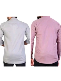Neeraj Saini Creation  ₹196 WCP Men Solid Casual Shirt qjzv56 M 369 - Pink Grey, M
