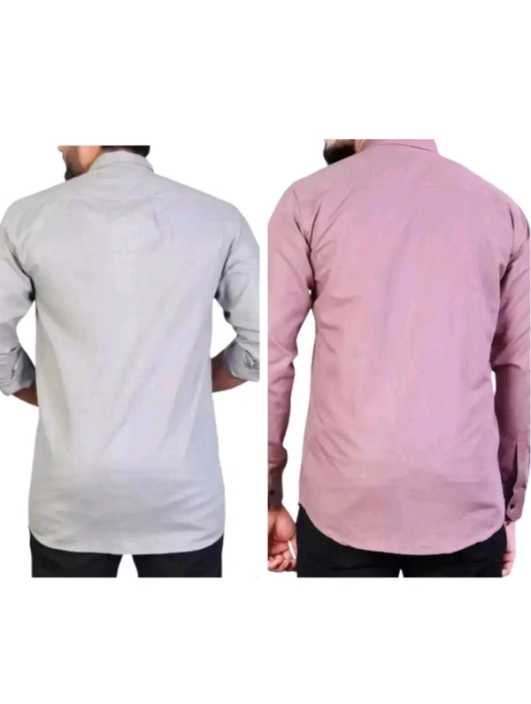 Neeraj Saini Creation  ₹196 WCP Men Solid Casual Shirt qjzv56 M 369 - Pink Grey, M