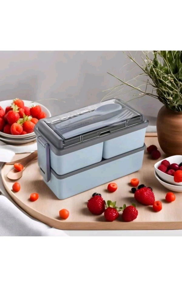 Plizzo Kitchenware  ₹136 WCP Primium Quality 3 Compartment Lunch Box cp888x M 158 - Grey