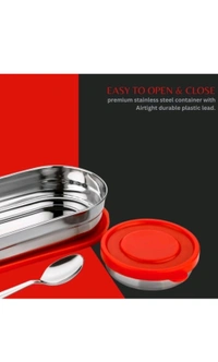 HET Enterprises  ₹163 WCP Stainless Steel Oval Lunch Box 2 Container Lunch Box 0hhy42 M 256 - Red