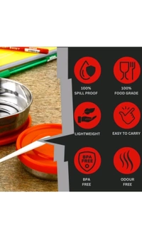HET Enterprises  ₹163 WCP Stainless Steel Oval Lunch Box 2 Container Lunch Box 0hhy42 M 256 - Red