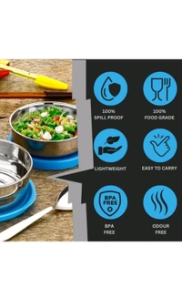 HET Enterprises  ₹163 WCP Stainless Steel Oval Lunch Box 2 Container Lunch Box 0hhy42 M 256 - Blue