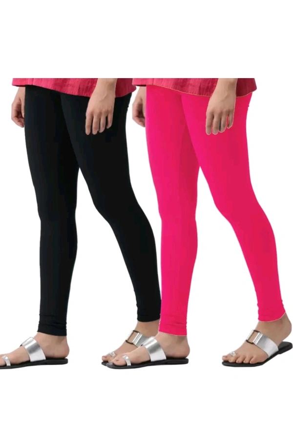 Aarya Collection  ₹390 WCP Ethnic Wear Leggings (Pack of 2) - Pink Black, Free