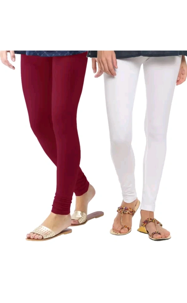 Aarya Collection  ₹390 WCP Ethnic Wear Leggings (Pack of 2) - White Maroon, Free