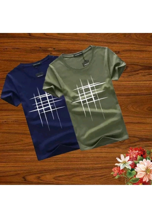 ATTITUDE START OF FASHION  ₹121 WCP Striped Men Multicolour T-shirt zm690o M 122 - Blue Olive, M