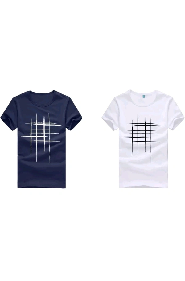 ATTITUDE START OF FASHION  ₹121 WCP Striped Men Multicolour T-shirt zm690o M 122 - White Blue, M