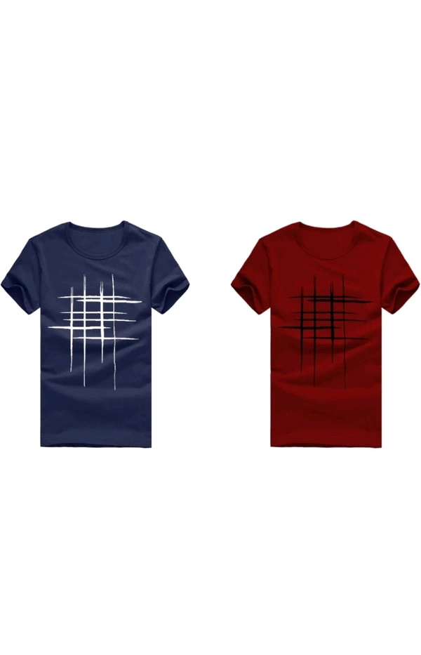 ATTITUDE START OF FASHION  ₹121 WCP Striped Men Multicolour T-shirt zm690o M 122 - Maroon Blue, M