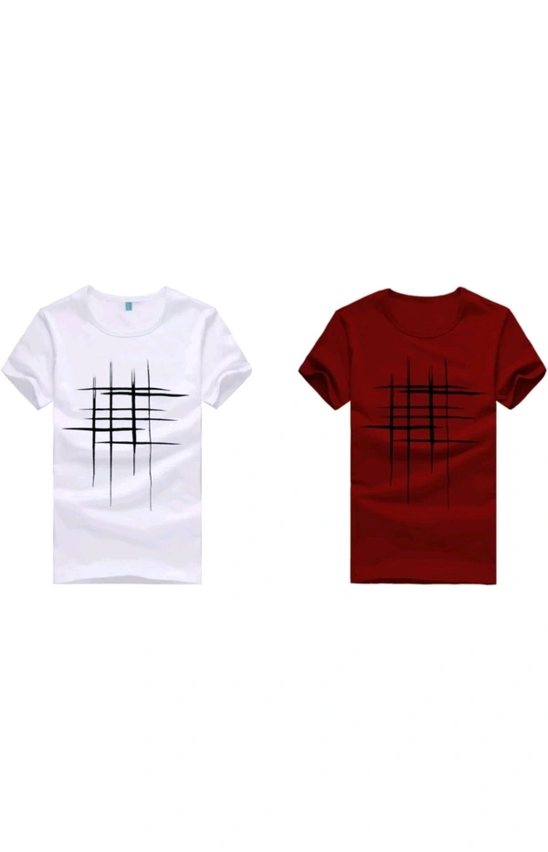 ATTITUDE START OF FASHION  ₹121 WCP Striped Men Multicolour T-shirt zm690o M 122 - White Maroon, L