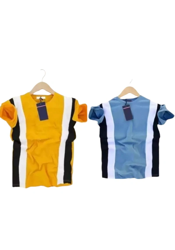 Square Retails  ₹123 WCP Color Bloc Men Multicolour T-shirt wbd72v M 188 - Yellow Grey, XL