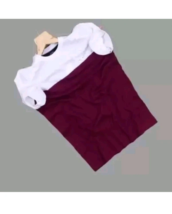 ATTITUDE START OF FASHION  ₹136 WCP Color Bloc Men T- shirt 1yl73u M 189 - White Maroon, XL