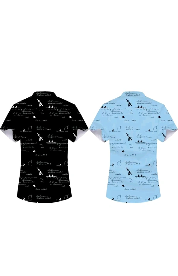 SHINAK INTERNATIONAL  ₹213 WCP Men Printed Casual Shirt sc5ao8 M 259 - Black- Sky Blue, L