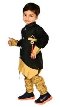 E-67 ₹270 WCP Boys Dupion Silk Kurta and Churidar Set er7kzt M 216 - 6-7 Years