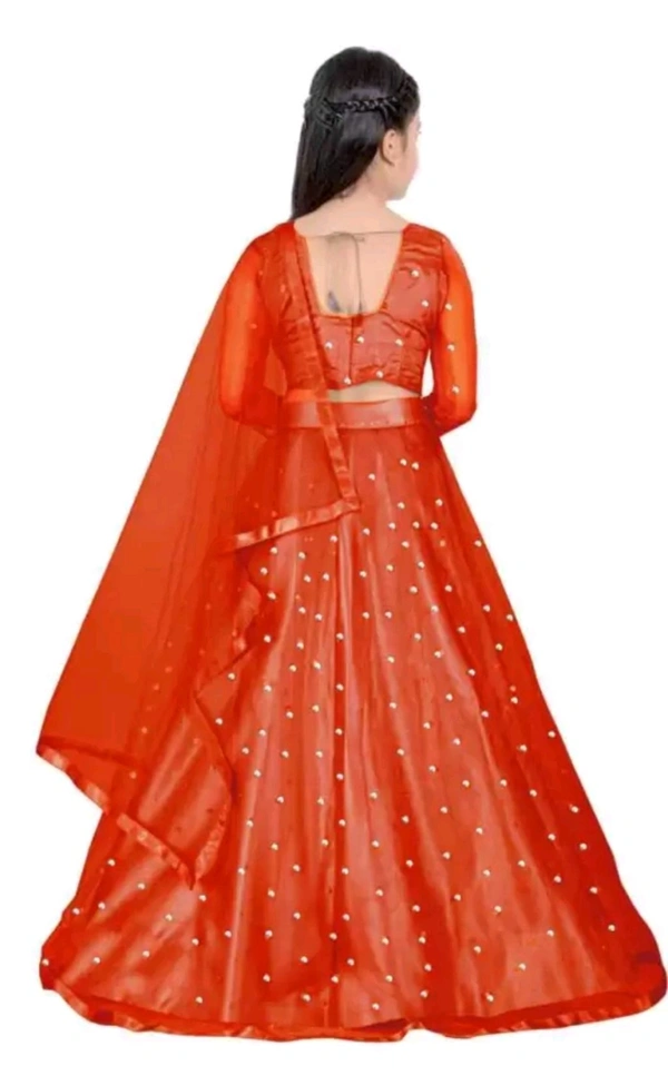 FEMISHA CREATION  ₹328 WCP Girls Lehenga Choli Dupatta Set d4fmlf M 341 - Red, 10-11 Years