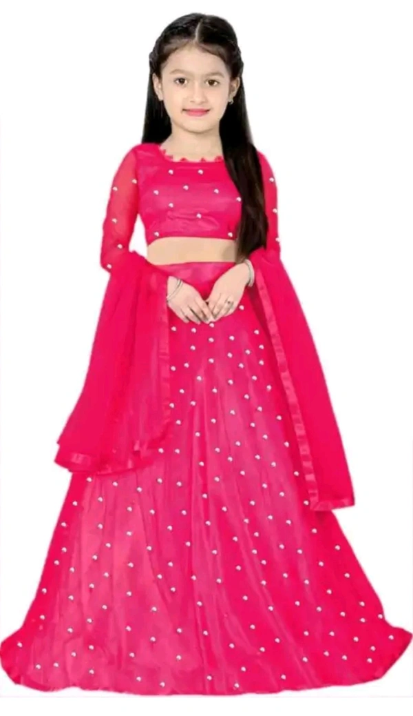 FEMISHA CREATION  ₹328 WCP Girls Lehenga Choli Dupatta Set d4fmlf M 341 - Pink, 5-6 Years
